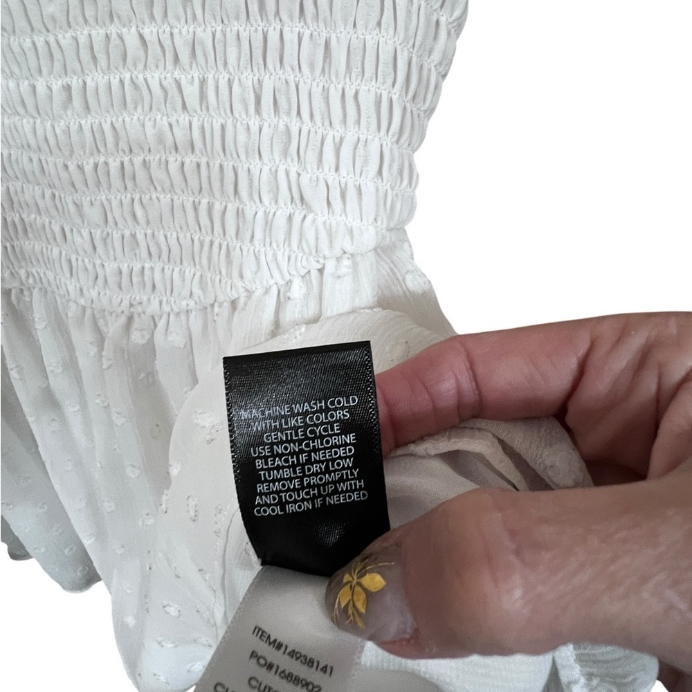 Torrid White Textured Peplum Blouse - Picture 4 of 5